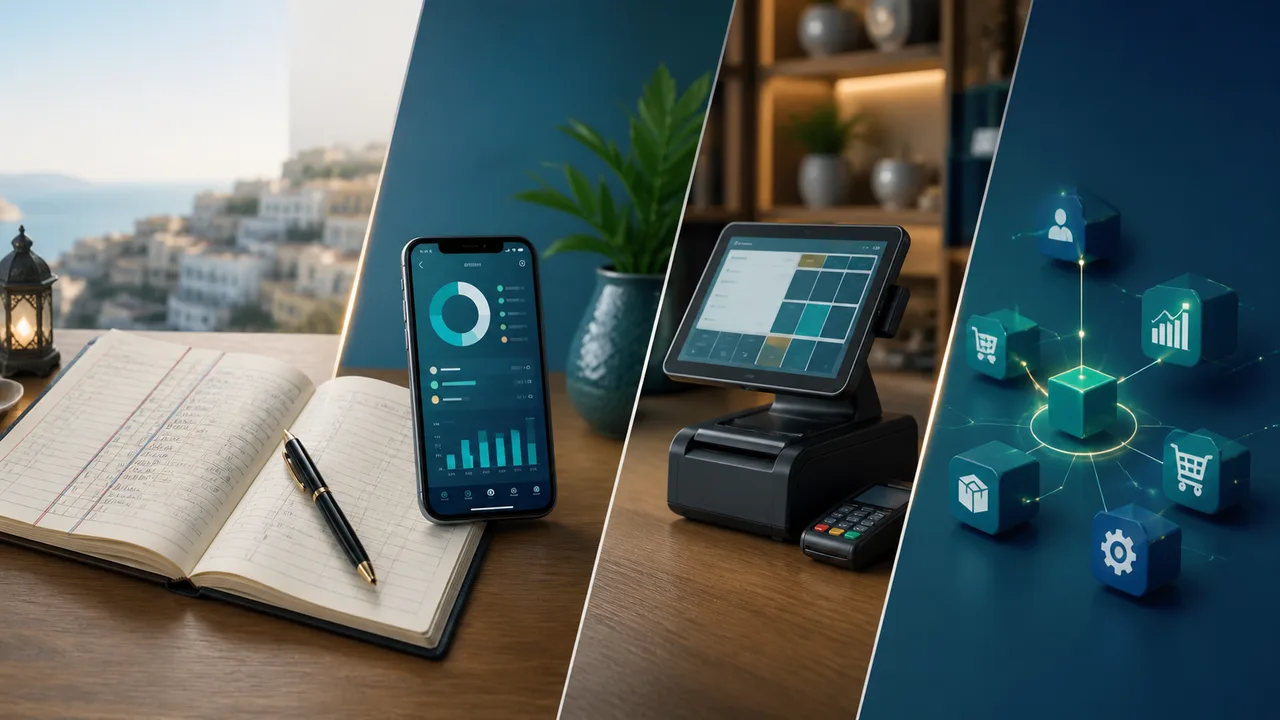 برنامج حسابات للمحلات: الفرق بين دفتر الديون والمحاسبة والمخزون ونظام POS